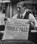 fraud at polls, right from the movie Citizen Kane